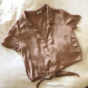 Aritzia Wilfred Tie-Front Blouse XXS